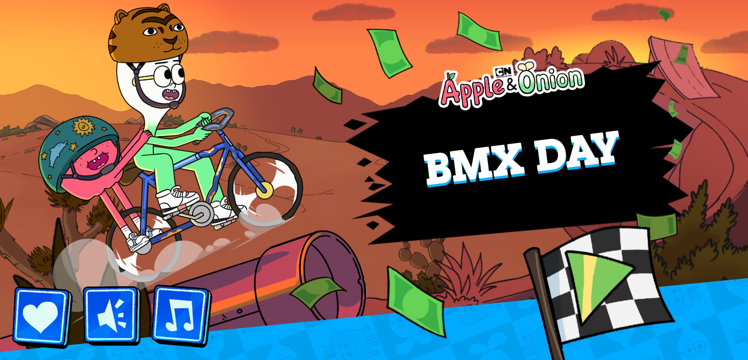 Apple and Onion BMX Day - Cartoon Network Bike Racing: Pixel Perfect Edition