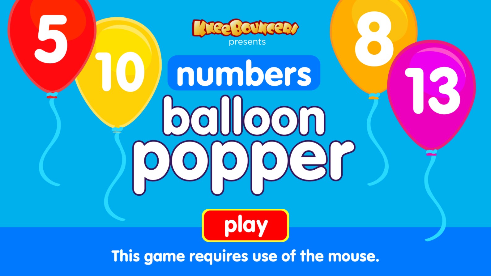 Numbers Balloon Popper KneeBouncers Educational: The Master Challenge