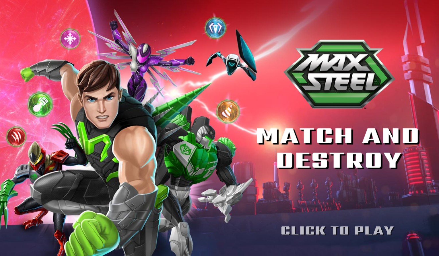 Max Steel Match and Destroy - Action Puzzle Hero Adventure: World of Legends