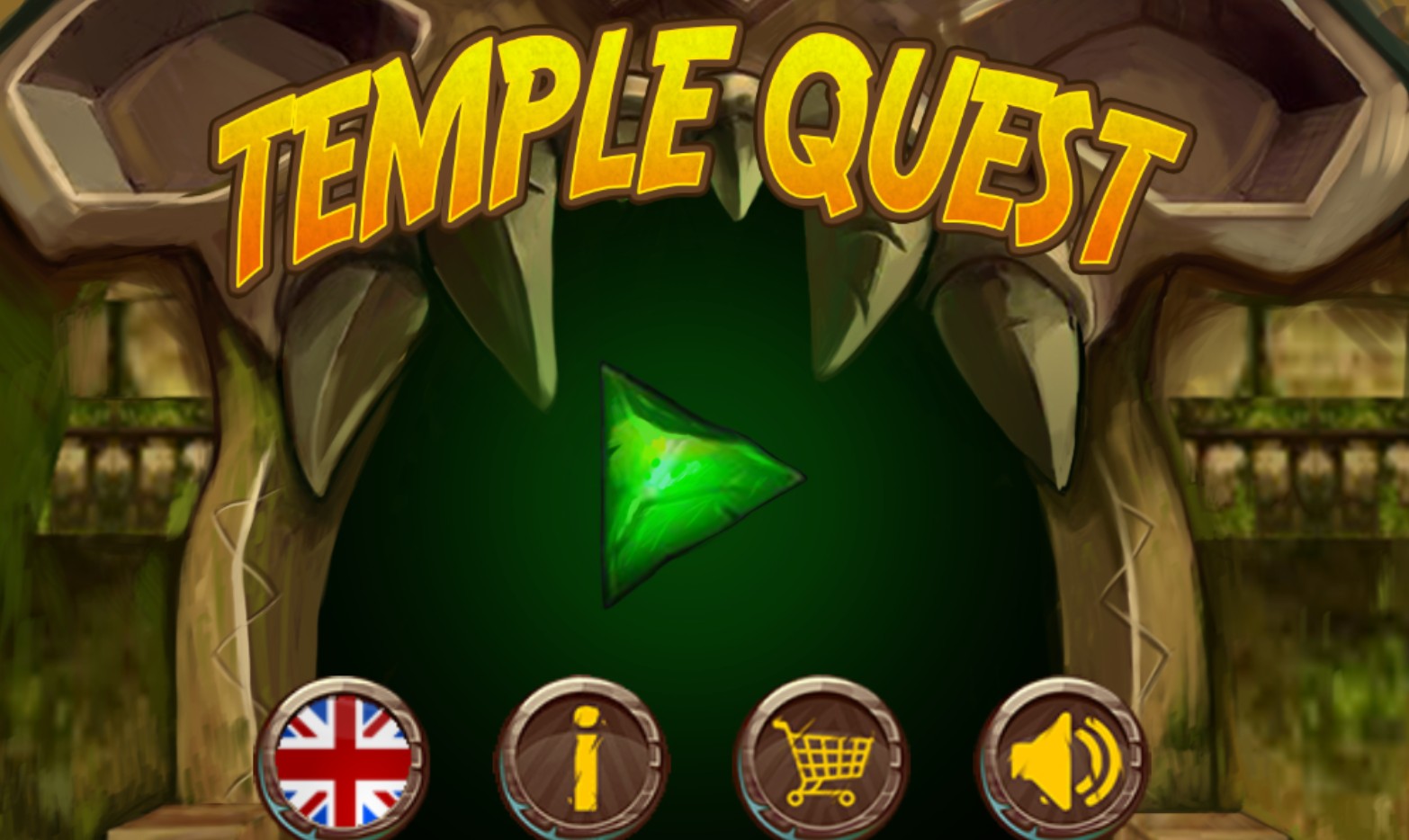 Temple Quest Language Selection Screen: Elite Master Edition